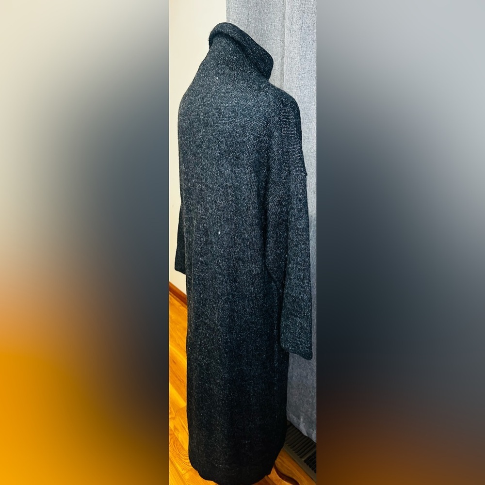 ZARA Knit Charcoal Gray Turtleneck Sweater Midi Dress | Women’s Medium - Picture 10 of 14